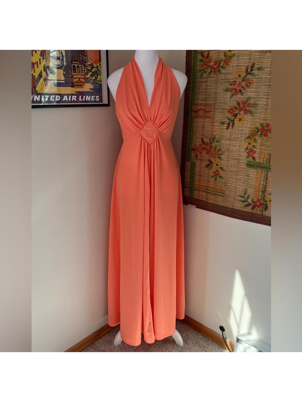 Vintage Coral Maxi Dress